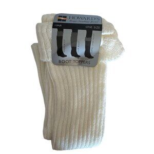 Howard's Womens Boot Topper Socks One Size White Acrylic NEW w/Tags Leg Warmer